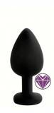 ANAL PLUG BLACK SILICONE HEART DEEP PURP LE S
