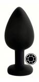 ANAL PLUG BLACK SILICONE ROUND BLACK L