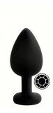 ANAL PLUG BLACK SILICONE ROUND BLACK S