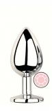 ANAL PLUG SILVER ROUND ROSE S