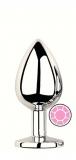 ANAL PLUG SILVER ROUND PINK S