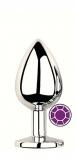 ANAL PLUG SILVER ROUND DEEP PURPLE S