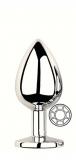 ANAL PLUG SILVER ROUND CLEAR S