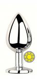 ANAL PLUG SILVER ROUND YELLOW M