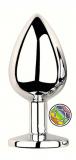 ANAL PLUG SILVER ROUND COLORFUL L
